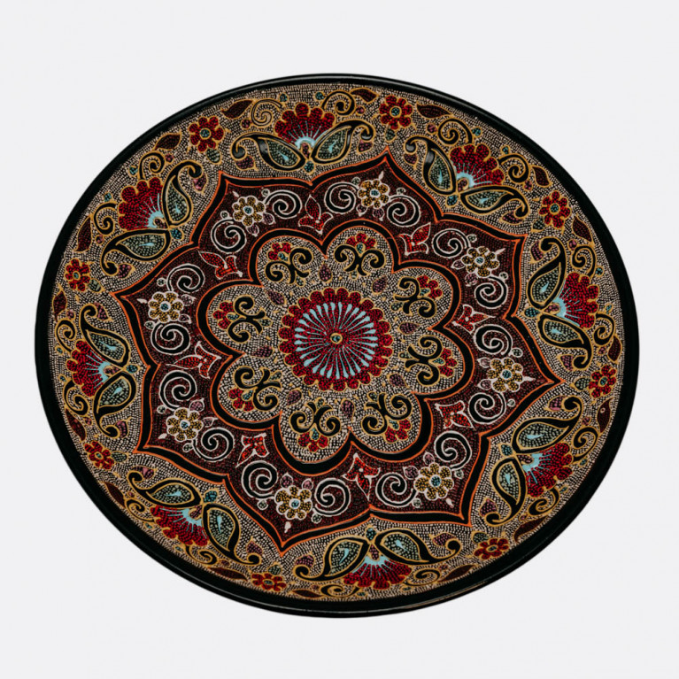 Unique handmade decorative plate from Uzbekistan, 38 cm, drip technique